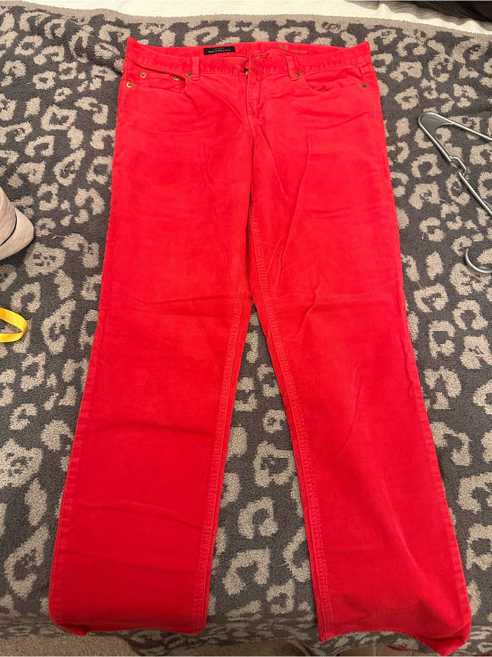 J. Crew Matchstick Corduroy Pants in Bright Red